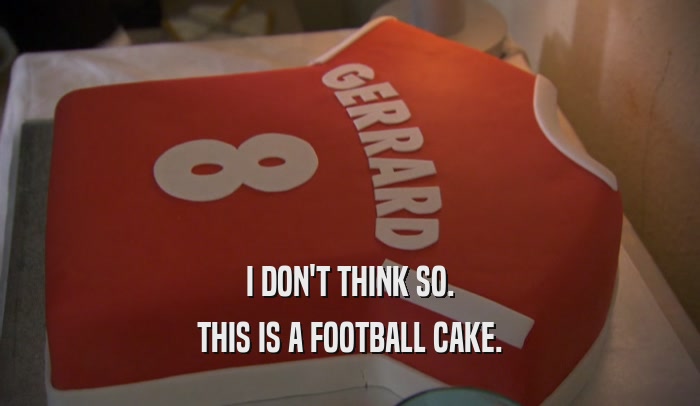 I DON'T THINK SO. THIS IS A FOOTBALL CAKE. 