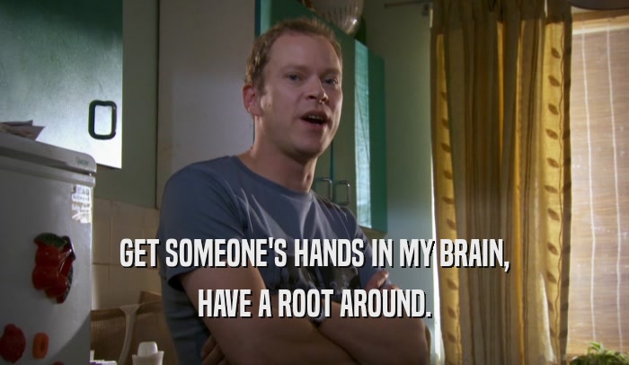 GET SOMEONE'S HANDS IN MY BRAIN, HAVE A ROOT AROUND. 