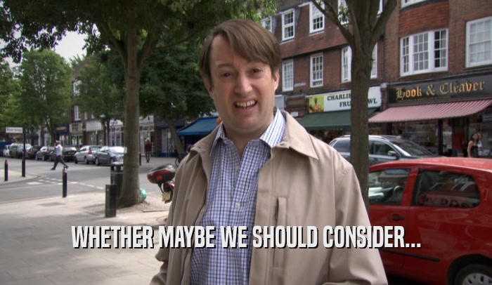 WHETHER MAYBE WE SHOULD CONSIDER...  