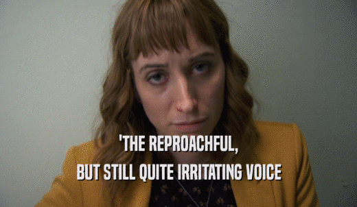 'THE REPROACHFUL, BUT STILL QUITE IRRITATING VOICE 