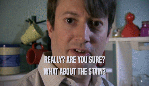 REALLY? ARE YOU SURE? WHAT ABOUT THE STAIN? 