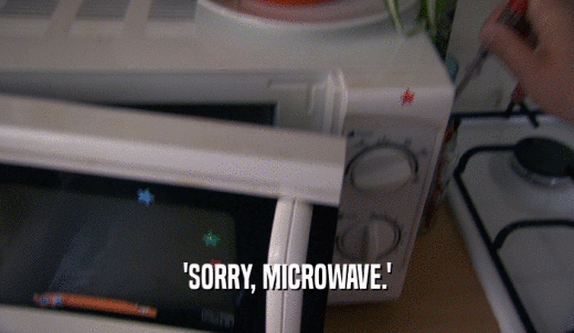 'SORRY, MICROWAVE.'  
