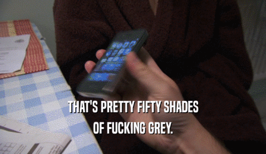 THAT'S PRETTY FIFTY SHADES OF FUCKING GREY. 