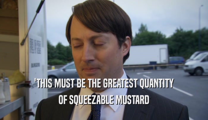 'THIS MUST BE THE GREATEST QUANTITY OF SQUEEZABLE MUSTARD 