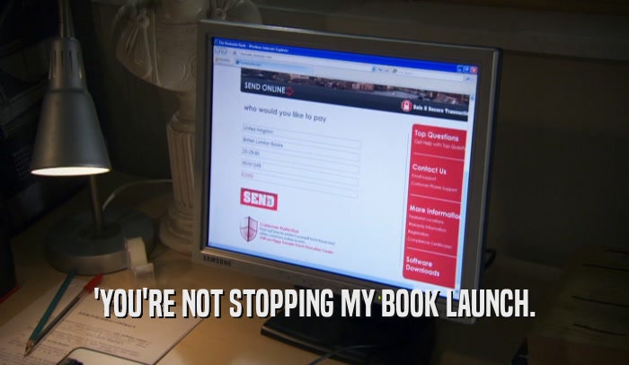 'YOU'RE NOT STOPPING MY BOOK LAUNCH.  