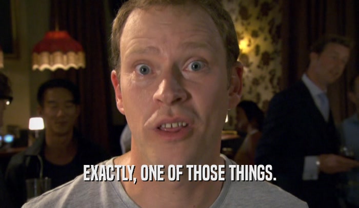 EXACTLY, ONE OF THOSE THINGS.  