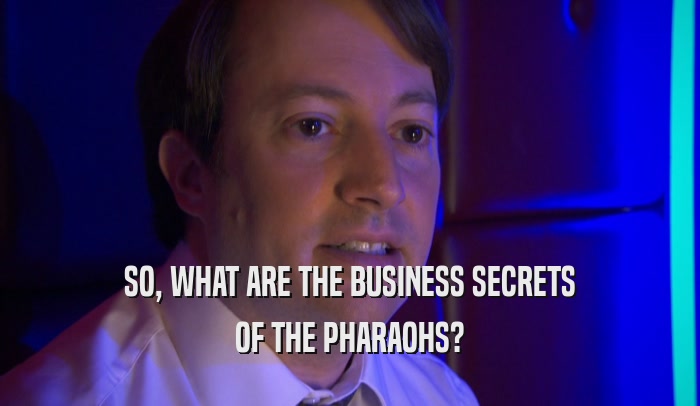 SO, WHAT ARE THE BUSINESS SECRETS OF THE PHARAOHS? 
