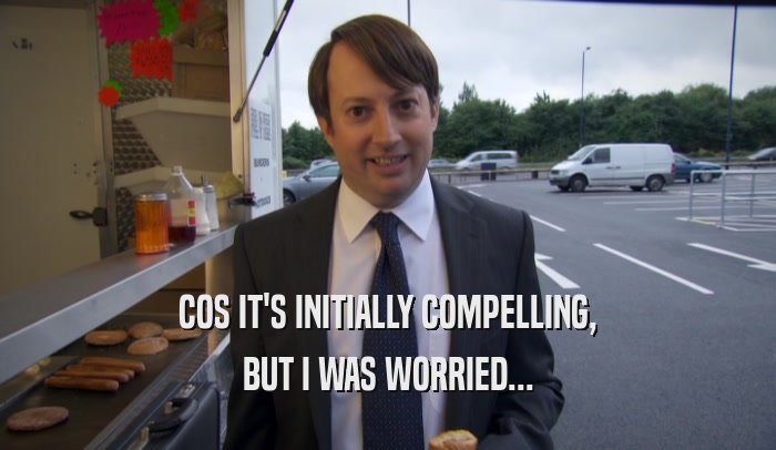 COS IT'S INITIALLY COMPELLING, BUT I WAS WORRIED... 