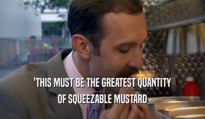 'THIS MUST BE THE GREATEST QUANTITY OF SQUEEZABLE MUSTARD 
