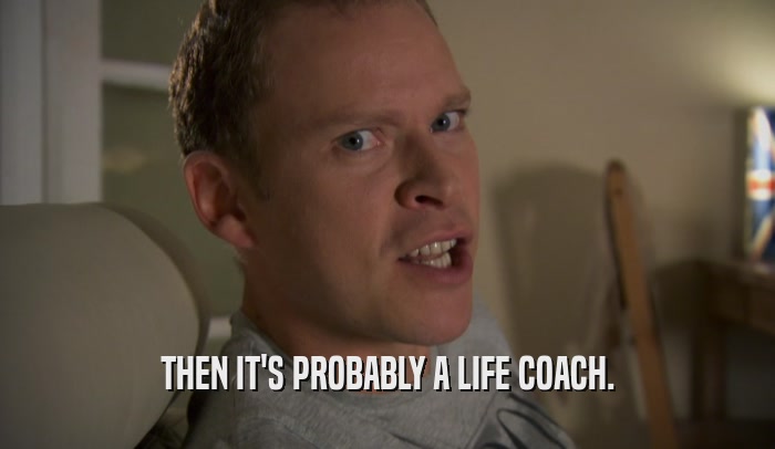 THEN IT'S PROBABLY A LIFE COACH.  