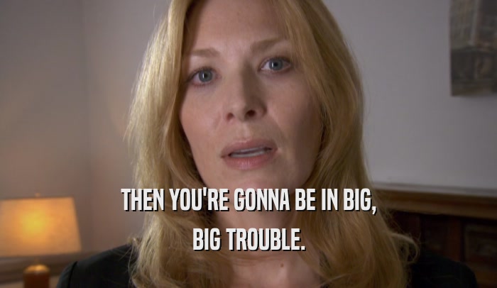 THEN YOU'RE GONNA BE IN BIG, BIG TROUBLE. 