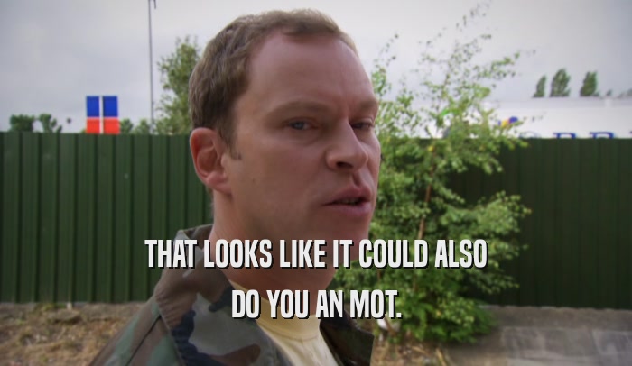 THAT LOOKS LIKE IT COULD ALSO DO YOU AN MOT. 