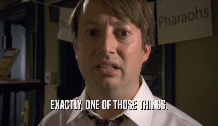 EXACTLY, ONE OF THOSE THINGS.  