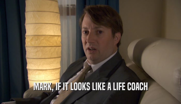 MARK, IF IT LOOKS LIKE A LIFE COACH  
