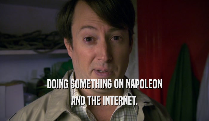 DOING SOMETHING ON NAPOLEON
 AND THE INTERNET.
 
