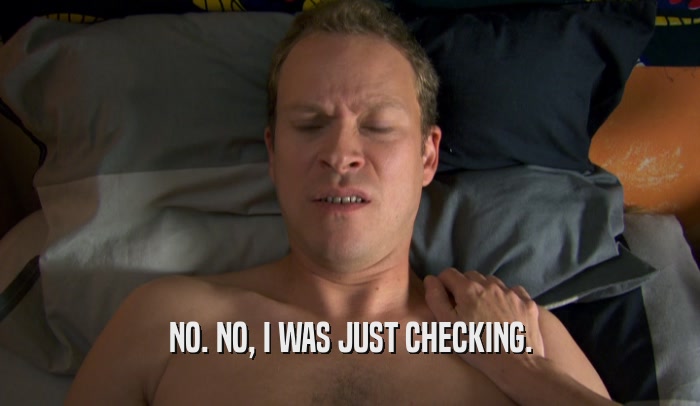 NO. NO, I WAS JUST CHECKING.  