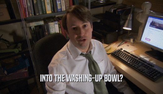 INTO THE WASHING-UP BOWL?  