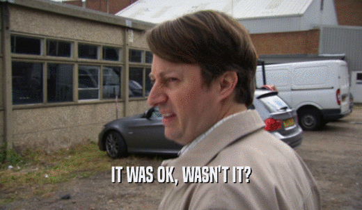 IT WAS OK, WASN'T IT?  