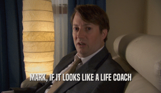 MARK, IF IT LOOKS LIKE A LIFE COACH  