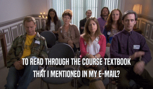 TO READ THROUGH THE COURSE TEXTBOOK THAT I MENTIONED IN MY E-MAIL? 