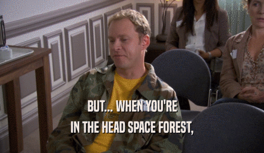 BUT... WHEN YOU'RE IN THE HEAD SPACE FOREST, 
