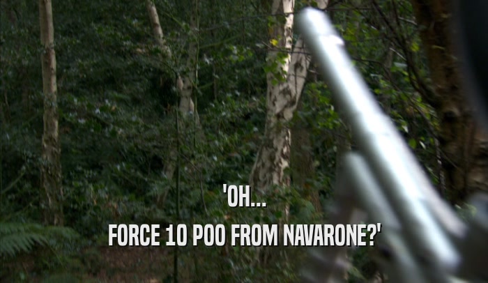 'OH... FORCE 10 POO FROM NAVARONE?' 