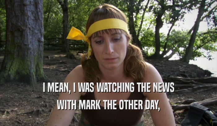 I MEAN, I WAS WATCHING THE NEWS WITH MARK THE OTHER DAY, 