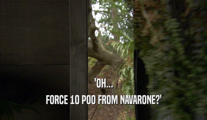 'OH... FORCE 10 POO FROM NAVARONE?' 