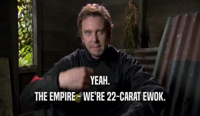 YEAH. THE EMPIRE - WE'RE 22-CARAT EWOK. 