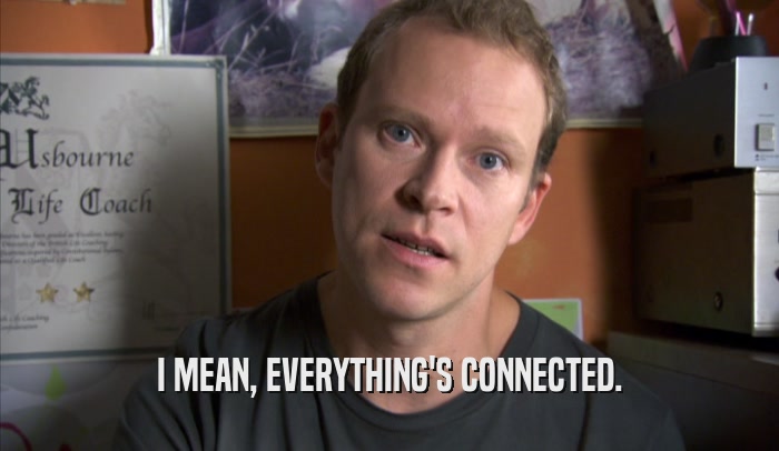I MEAN, EVERYTHING'S CONNECTED.  