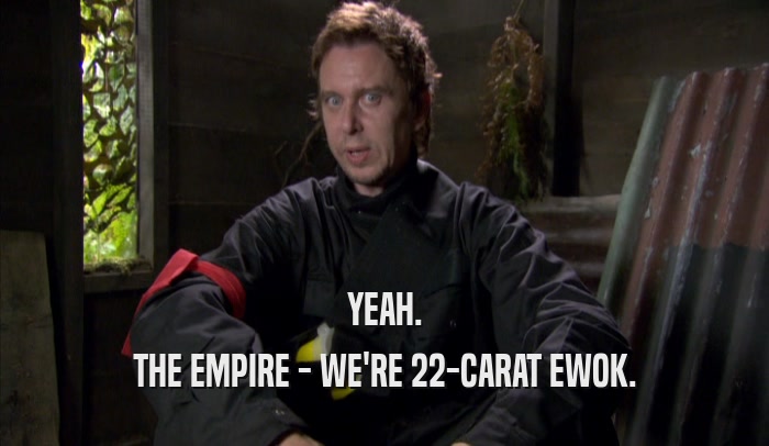 YEAH. THE EMPIRE - WE'RE 22-CARAT EWOK. 
