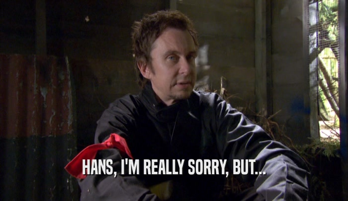 HANS, I'M REALLY SORRY, BUT...  
