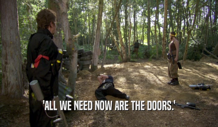'ALL WE NEED NOW ARE THE DOORS.'  