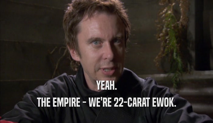 YEAH. THE EMPIRE - WE'RE 22-CARAT EWOK. 