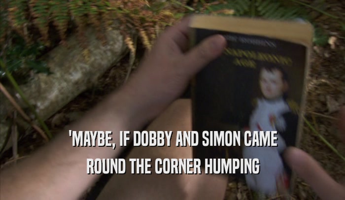 'MAYBE, IF DOBBY AND SIMON CAME ROUND THE CORNER HUMPING 