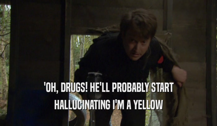 'OH, DRUGS! HE'LL PROBABLY START HALLUCINATING I'M A YELLOW 