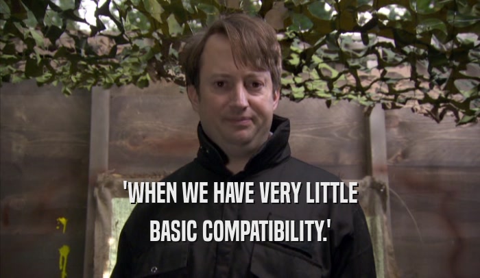 'WHEN WE HAVE VERY LITTLE BASIC COMPATIBILITY.' 