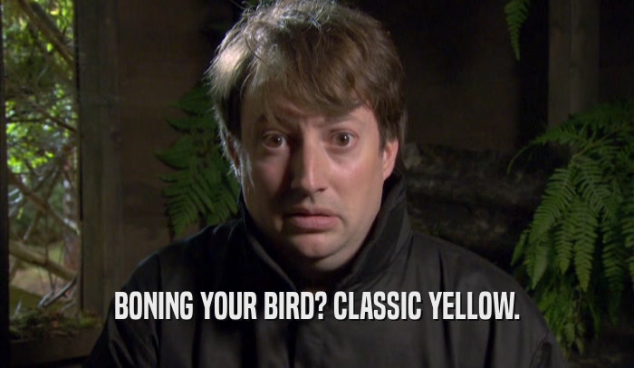 BONING YOUR BIRD? CLASSIC YELLOW.  
