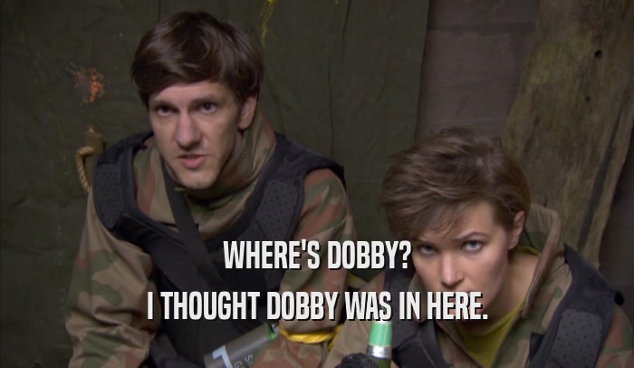 WHERE'S DOBBY? I THOUGHT DOBBY WAS IN HERE. 