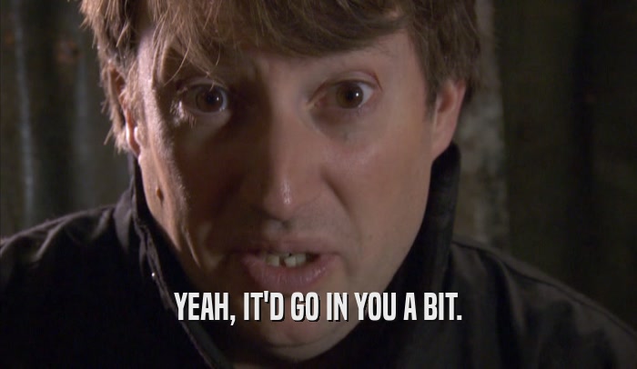 YEAH, IT'D GO IN YOU A BIT.  
