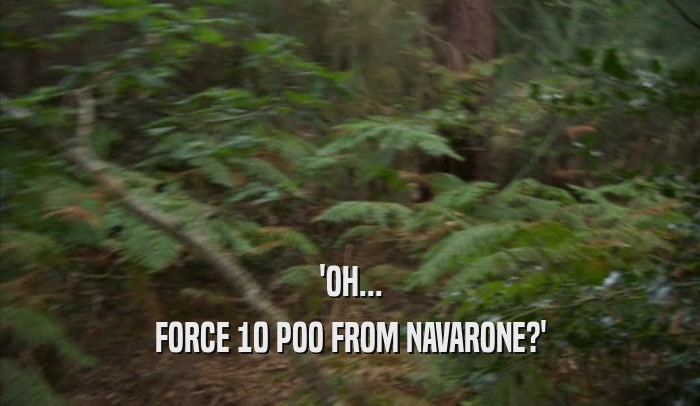 'OH... FORCE 10 POO FROM NAVARONE?' 
