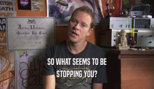 SO WHAT SEEMS TO BE STOPPING YOU? 