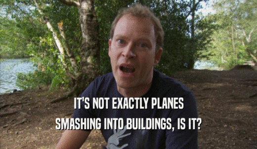 IT'S NOT EXACTLY PLANES SMASHING INTO BUILDINGS, IS IT? 