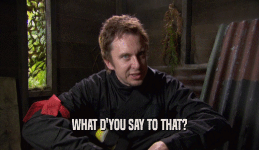WHAT D'YOU SAY TO THAT?  