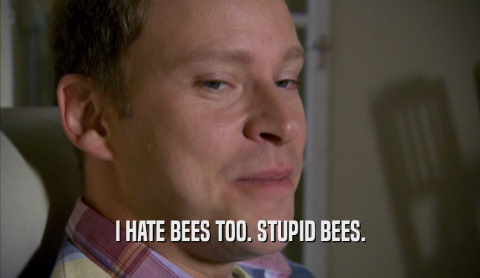 I HATE BEES TOO. STUPID BEES.  