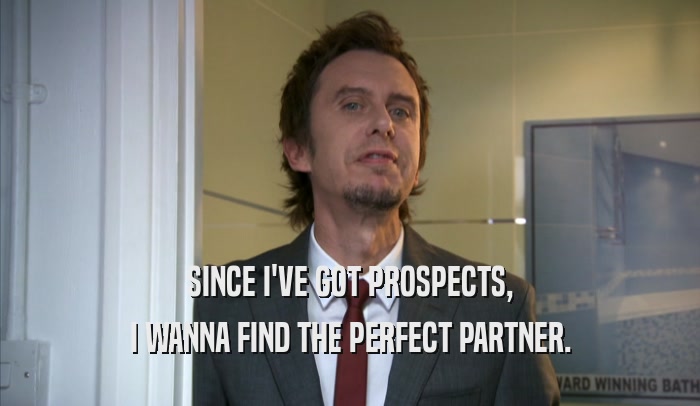 SINCE I'VE GOT PROSPECTS, I WANNA FIND THE PERFECT PARTNER. 