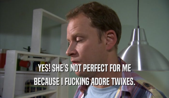 YES! SHE'S NOT PERFECT FOR ME BECAUSE I FUCKING ADORE TWIXES. 