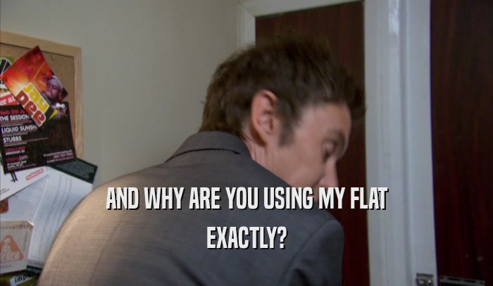 AND WHY ARE YOU USING MY FLAT EXACTLY? 