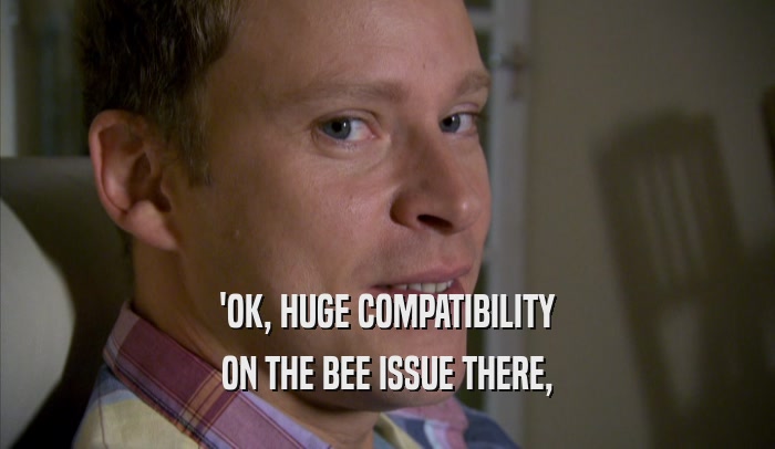 'OK, HUGE COMPATIBILITY ON THE BEE ISSUE THERE, 