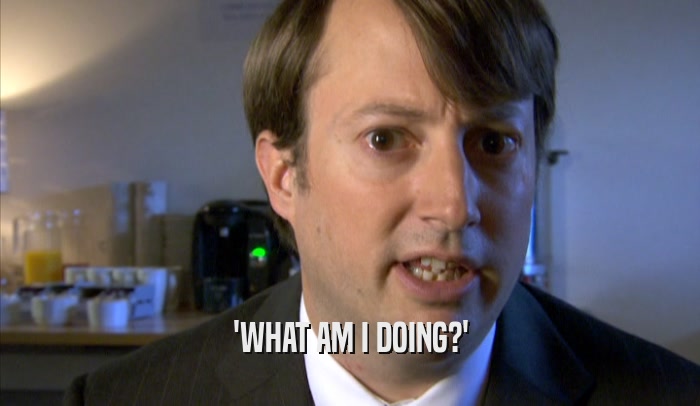'WHAT AM I DOING?'  